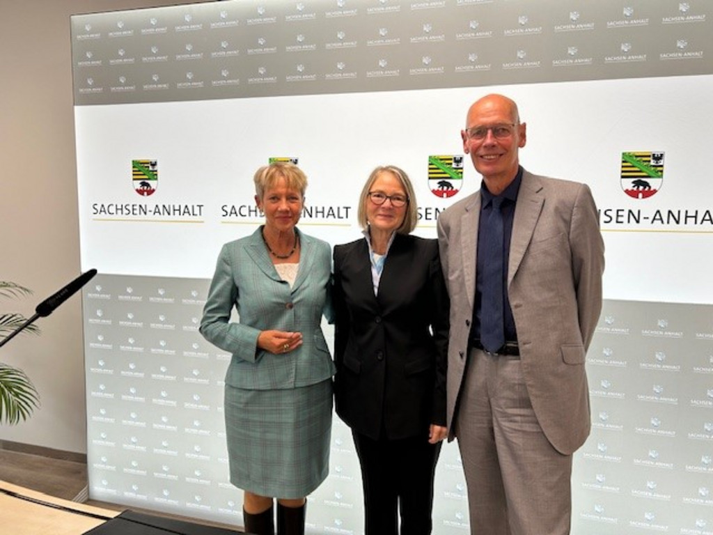 Amtswechselfeier 23.10.2024 Foto von Inken Gallner, Kathrin Thies und Reinhard Engshuber anlässlich der Amtswechselfeier am 23.10.2024